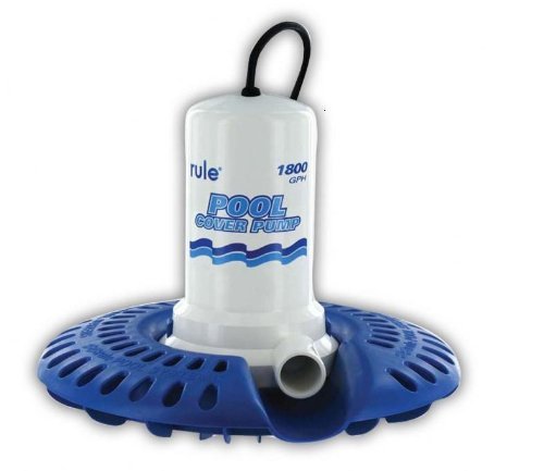 Rule H53SP-24 Marine Rule 1800 Pool Cover Pump with 24-Foot Cord/Wide Base (110-Volt, Colors may Vary)